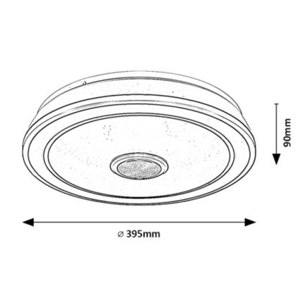 Rabalux - LED RGB Plafonnier à intensité variable avec enceinte LED/24W/230V 3000-6500K + télécommande