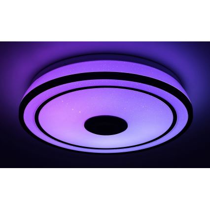 Rabalux - Plafonnier LED RGB dimmable avec haut-parleur, LED 24 W, 230 V, 3000–6500 K + télécommande, Ø 39,5 cm