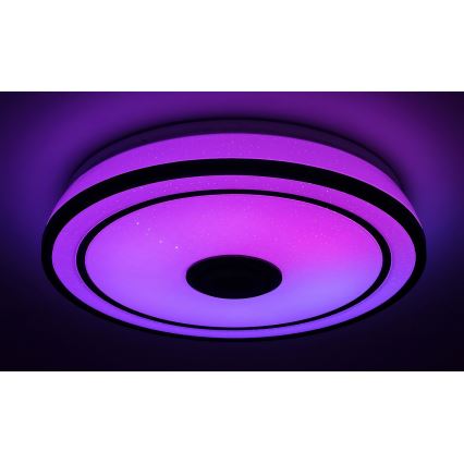 Rabalux - Plafonnier LED RGB dimmable avec haut-parleur, LED 24 W, 230 V, 3000–6500 K + télécommande, Ø 39,5 cm