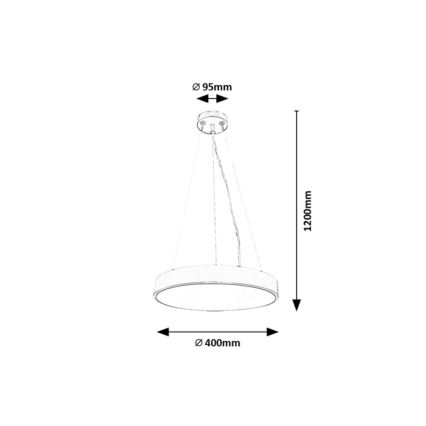 Rabalux - Suspension filaire LED/36W/230V 3000K noir