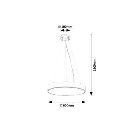 Rabalux - Suspension filaire à intensité variable LED/60W/230V 3000-6000K noir + télécommande