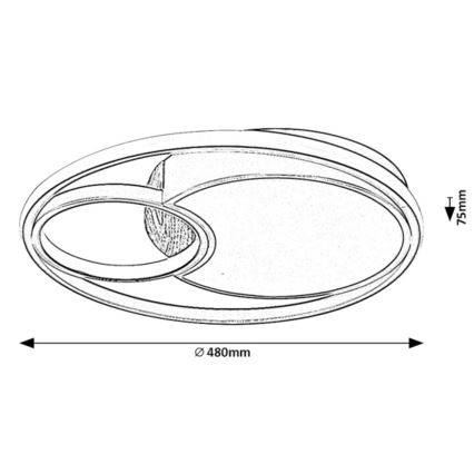 Rabalux - Plafonnier à intensité variable LED LED/81W/230V 3000K/4000K/6000K + télécommande