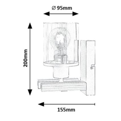 Rabalux - Applique murale 1xE27/25W/230V pin