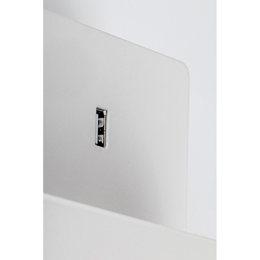 Rabalux - Applique murale avec étagère et USB port 1xGU10/25W/230V blanc