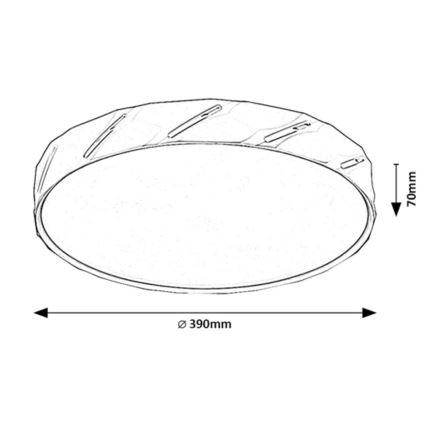 Rabalux - Plafonnier LED/25W/230V 4000K diam. 39 cm noir