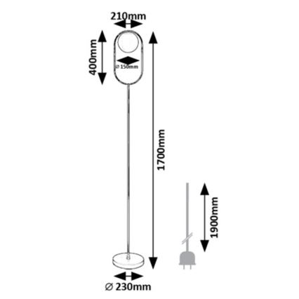 Rabalux - Lampadaire 1xE27/20W/230V