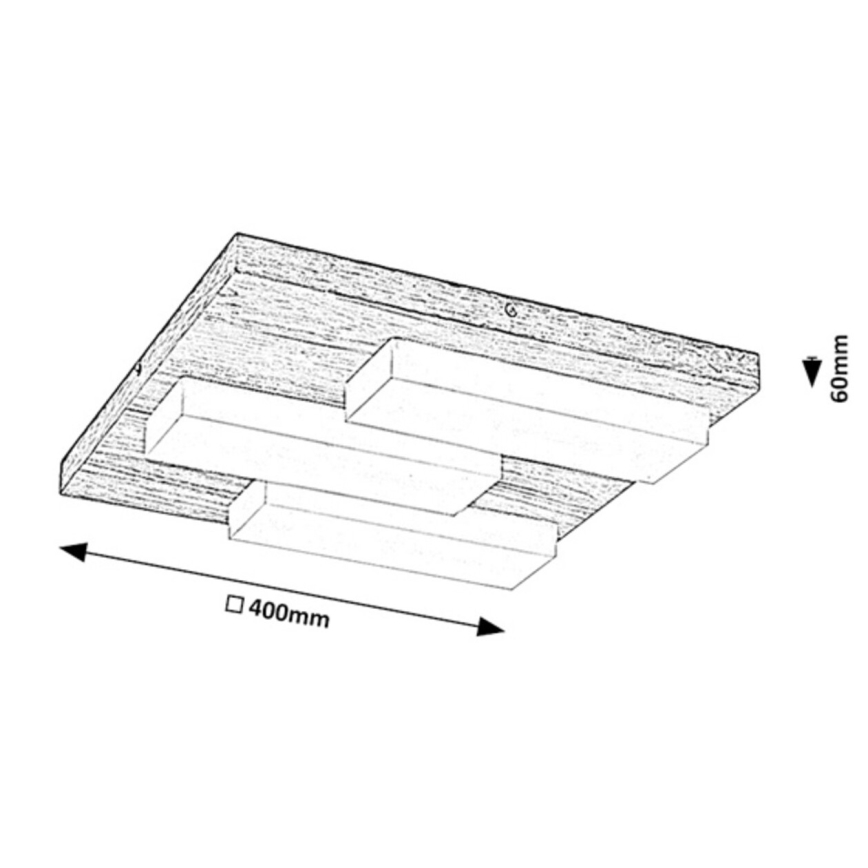 Rabalux - Plafonnier LED/30W/230V 3000K chêne 40x40 cm