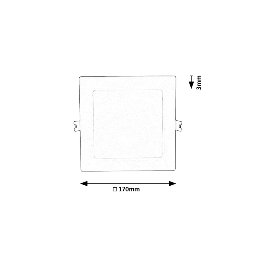 Rabalux - Spot encastrable LED/12W/230V 3000K 17x17 cm blanc
