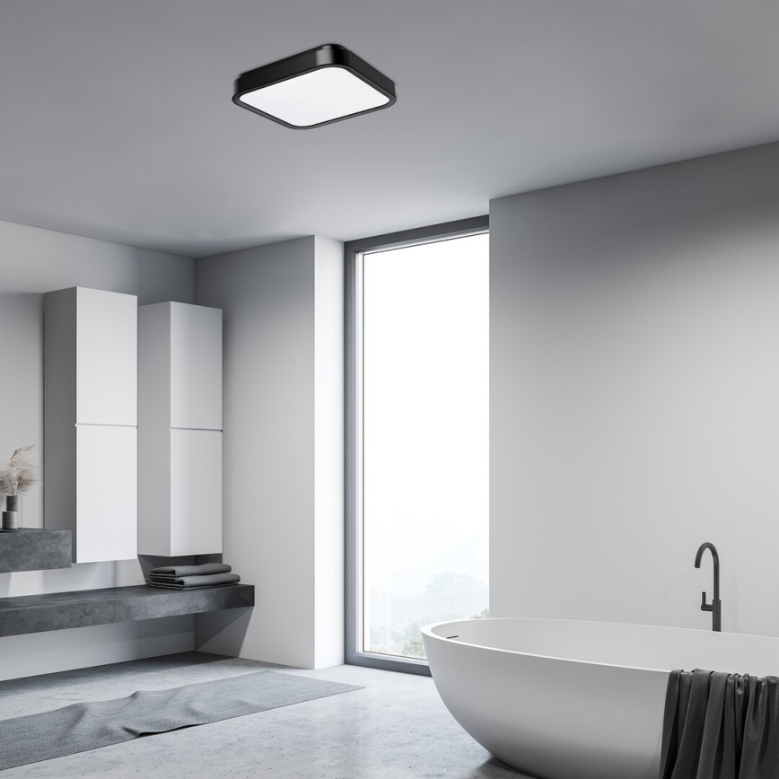 Rabalux - Plafonnier salle de bain LED/48W/230V IP44 4000K 42x42 cm noir