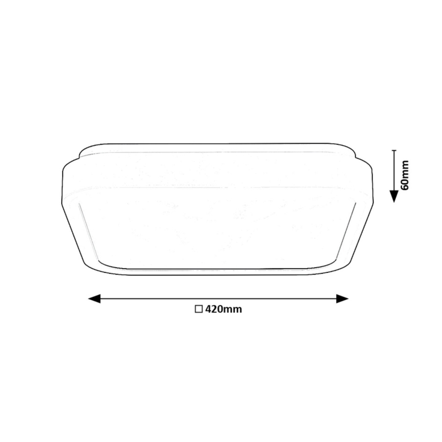 Rabalux - Plafonnier salle de bain LED/48W/230V IP44 4000K 42x42 cm noir