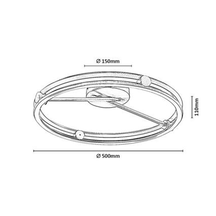 Rabalux - Plafonnier LED dimmable LED/60W/230V 3000-6500K Ø 50 cm gris + télécommande