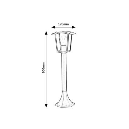 Rabalux - Lampadaire extérieur 1xE27/15W/230V IP44