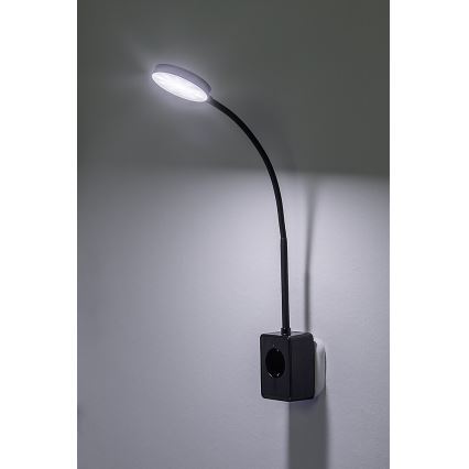 Rabalux - Applique murale LED dimmable LED/4W/230V avec port USB pour prise 3000/4000/6000K noir
