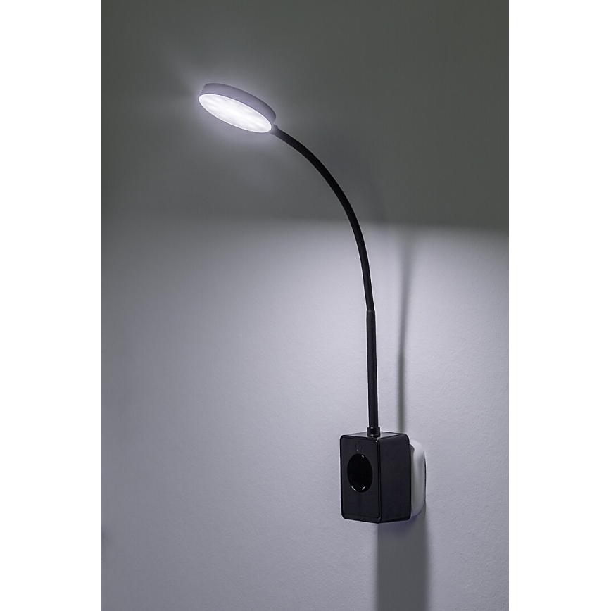 Rabalux - Applique murale LED dimmable LED/4W/230V avec port USB pour prise 3000/4000/6000K noir
