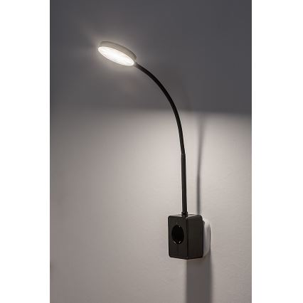 Rabalux - Applique murale LED dimmable LED/4W/230V avec port USB pour prise 3000/4000/6000K noir