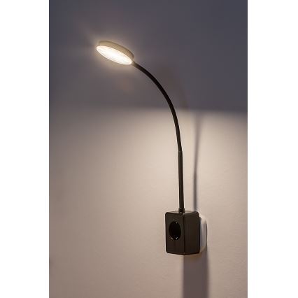 Rabalux - Applique murale LED dimmable LED/4W/230V avec port USB pour prise 3000/4000/6000K noir