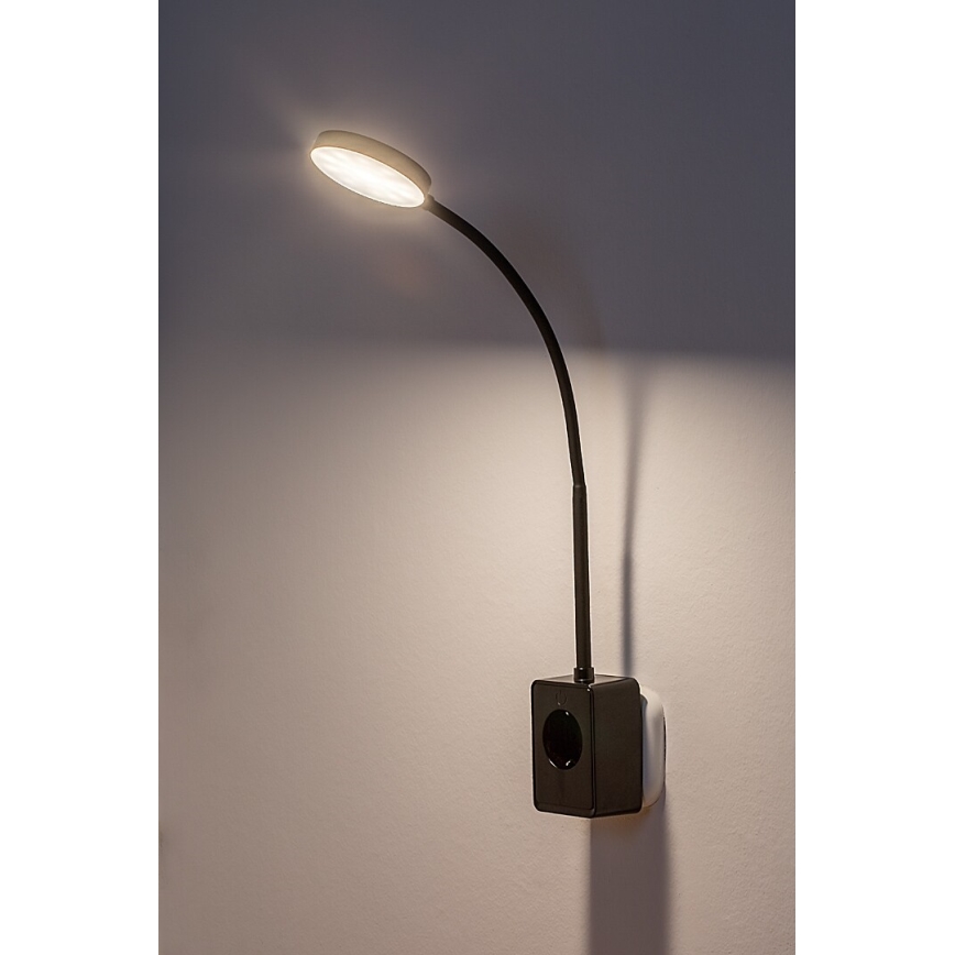 Rabalux - Applique murale LED dimmable LED/4W/230V avec port USB pour prise 3000/4000/6000K noir