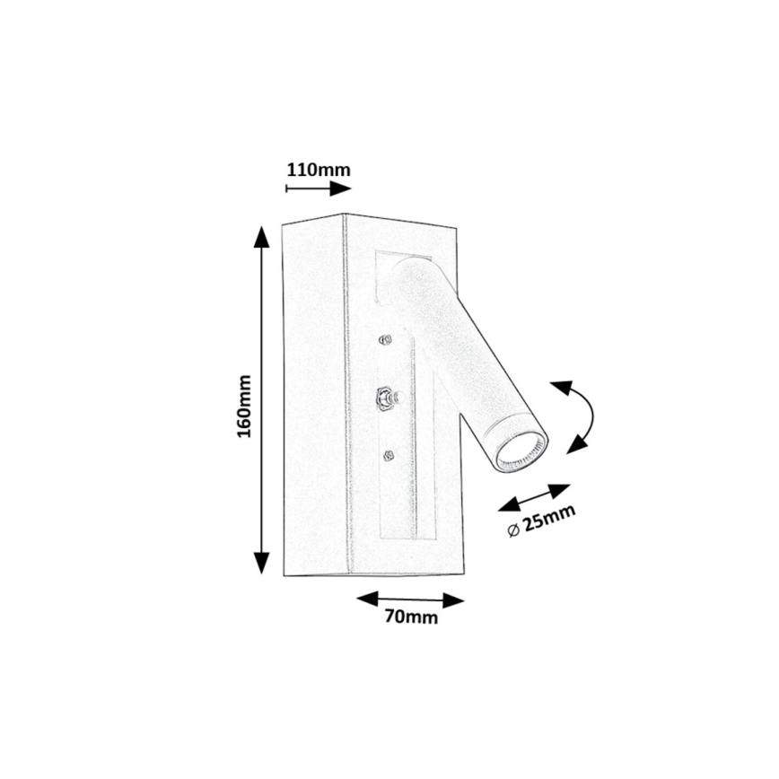 Rabalux - Spot mural LED/4W/230V noir