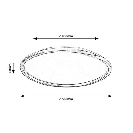 Rabalux  - Plafonnier LED/40W/230V d. 56 cm noir