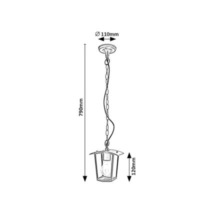 Rabalux - Suspension d'extérieur avec chaîne 1xE27/15W/230V IP44