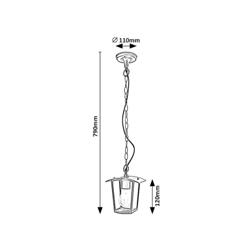 Rabalux - Suspension d'extérieur avec chaîne 1xE27/15W/230V IP44