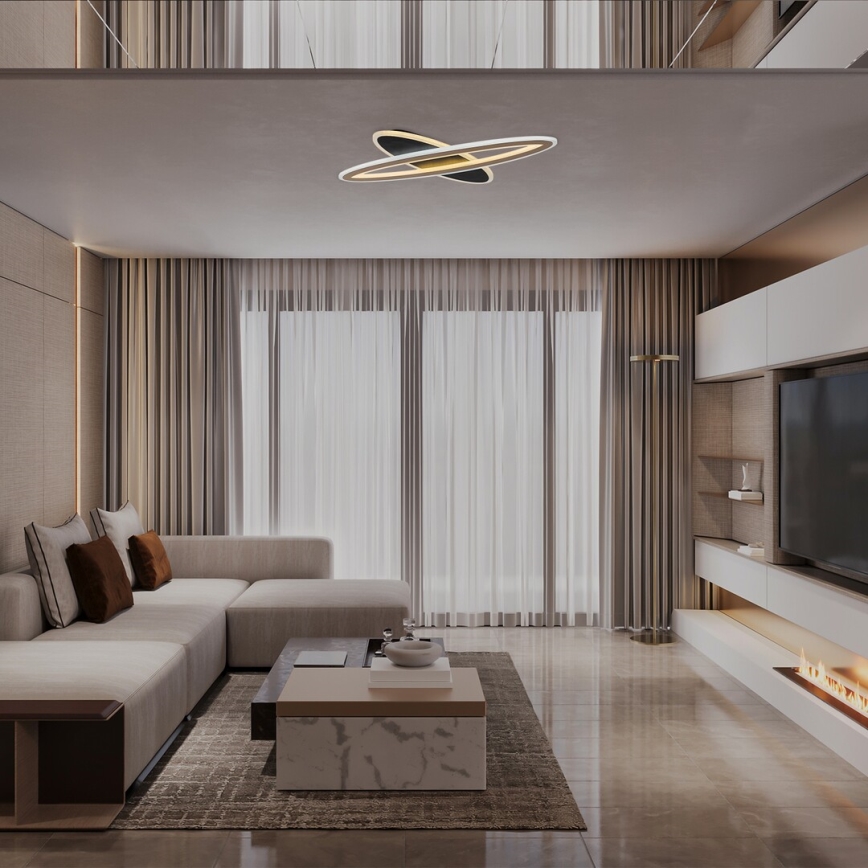 Rabalux - Plafonnier LED dimmable/70W/230V 3000/4000/6000K noir + télécommande Ø 70 cm