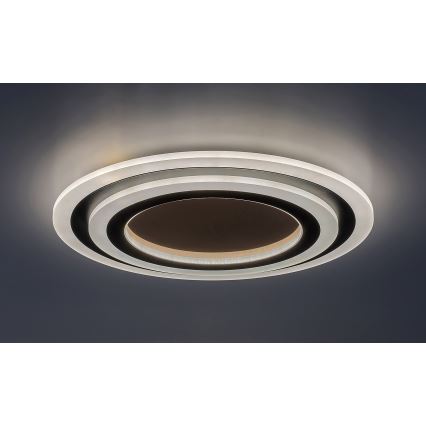 Rabalux - Plafonnier LED dimmable 56W/230V 3000/4000/6000K chrome mat/noir + télécommande Ø 45 cm