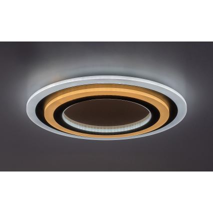 Rabalux - Plafonnier LED dimmable 56W/230V 3000/4000/6000K chrome mat/noir + télécommande Ø 45 cm