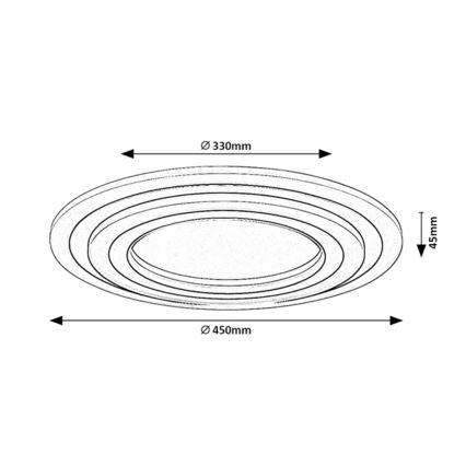 Rabalux - Plafonnier LED dimmable 56W/230V 3000/4000/6000K chrome mat/noir + télécommande Ø 45 cm