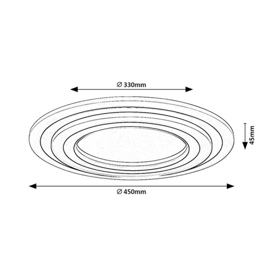 Rabalux - Plafonnier LED dimmable 56W/230V 3000/4000/6000K chrome mat/noir + télécommande Ø 45 cm
