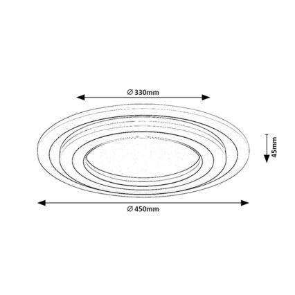 Rabalux - Plafonnier LED dimmable LED/56W/230V 3000/4000/6000K chrome mat + télécommande Ø 45 cm