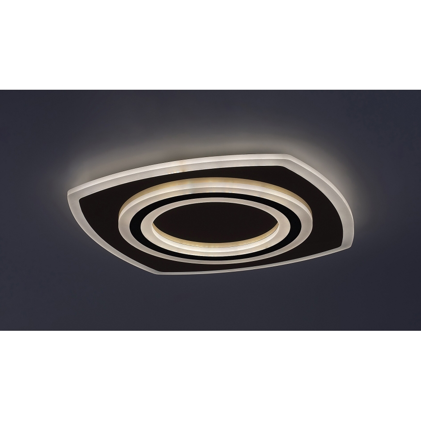 Rabalux - Plafonnier LED dimmable 60W/230V 3000/4000/6000K chrome mat/noir + télécommande 48x48 cm