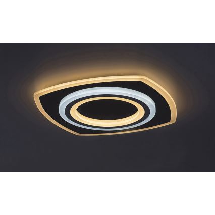 Rabalux - Plafonnier LED dimmable 60 W/230 V 3000/4000/6000 K, finition chrome mat + télécommande, 48x48 cm