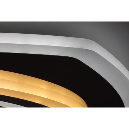 Rabalux - Plafonnier LED dimmable 60 W/230 V 3000/4000/6000 K, finition chrome mat + télécommande, 48x48 cm