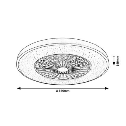 Rabalux - Plafonnier à intensité variable avec ventilateur LED/72W/230V 3000-6500K + Télécommande
