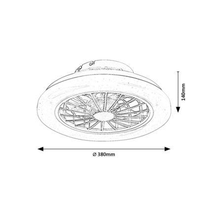 Rabalux - Plafonnier LED dimmable avec ventilateur LED/24W/230V 3000-6500K + télécommande