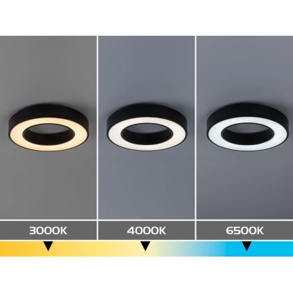 Rabalux - Plafonnier LED/24W/230V 3000/4000/6500K Ø 40 cm noir