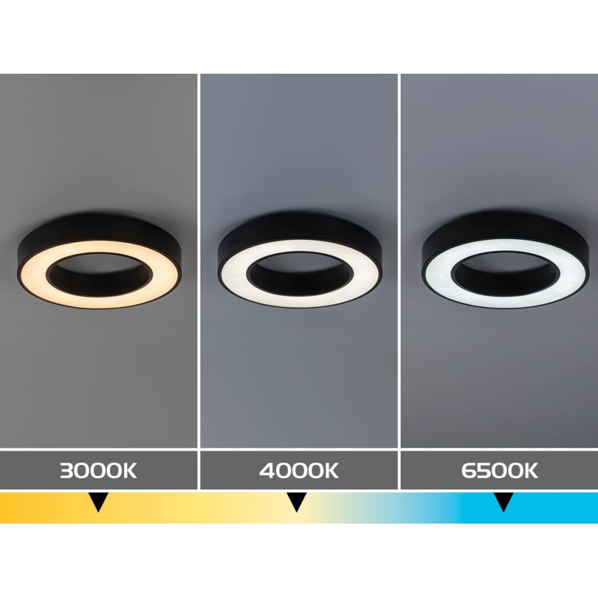 Rabalux - Plafonnier LED/24W/230V 3000/4000/6500K Ø 40 cm noir