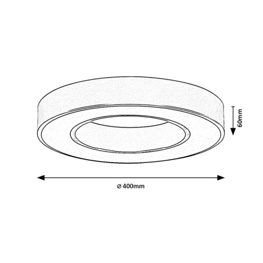 Rabalux - Plafonnier LED/24W/230V 3000/4000/6500K Ø 40 cm noir
