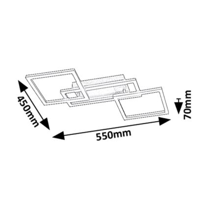 Rabalux - Plafonnier LED dimmable LED/40W/230V 3000-6500K 45x55 cm + télécommande