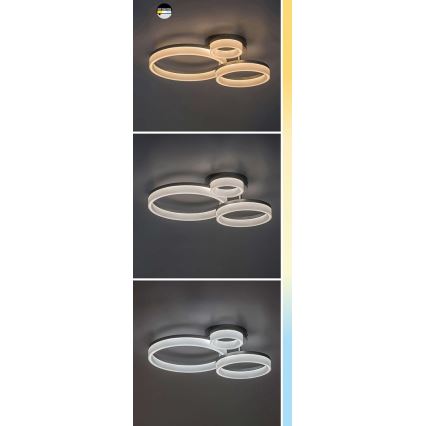 Rabalux - Plafonnier LED 24W 230V, 3000/4000/6500K, 38 x 51 cm, chrome mat