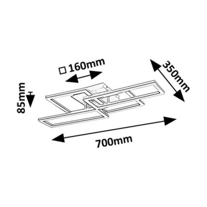 Rabalux - Plafonnier LED dimmable LED/40W/230V 3000-6500K 35x70 cm + télécommande