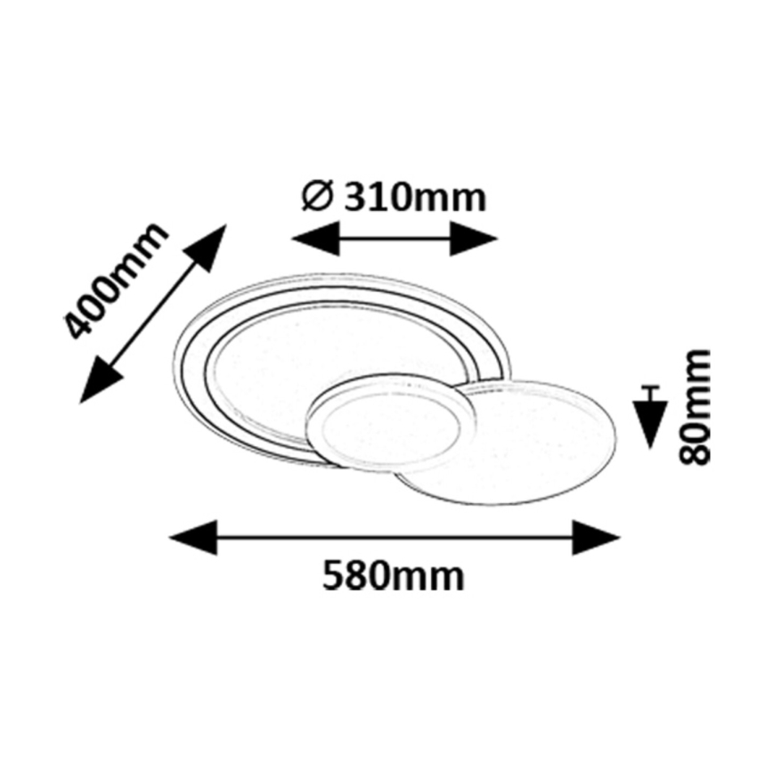 Rabalux - Plafonnier LED RVB dimmable, 40 W, 230 V, 3000–6500 K, avec télécommande, Ø 31 cm