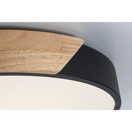 Rabalux - Plafonnier LED 24W/230V 4000K noir/chêne Ø 41 cm