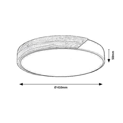 Rabalux - Plafonnier LED LED/24W/230V 3000K blanc/chêne Ø 41 cm