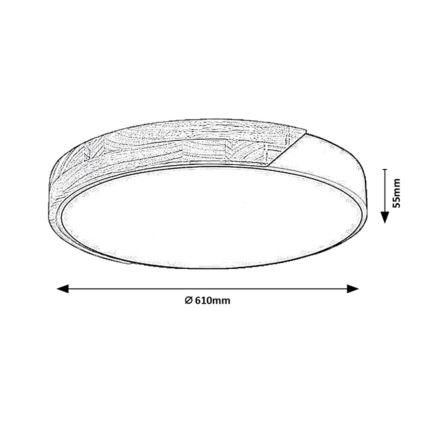 Rabalux - Plafonnier LED 24W/230V 3000K blanc/chêne Ø 61 cm