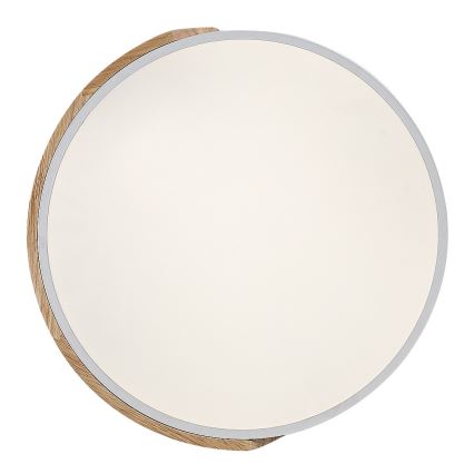 Rabalux - Plafonnier LED 40 W, 230 V, 3000/4000/6500 K, blanc/chêne, Ø 61 cm