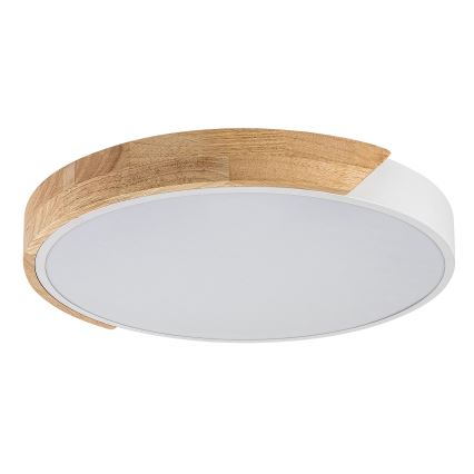 Rabalux - Plafonnier LED 40 W, 230 V, 3000/4000/6500 K, blanc/chêne, Ø 61 cm