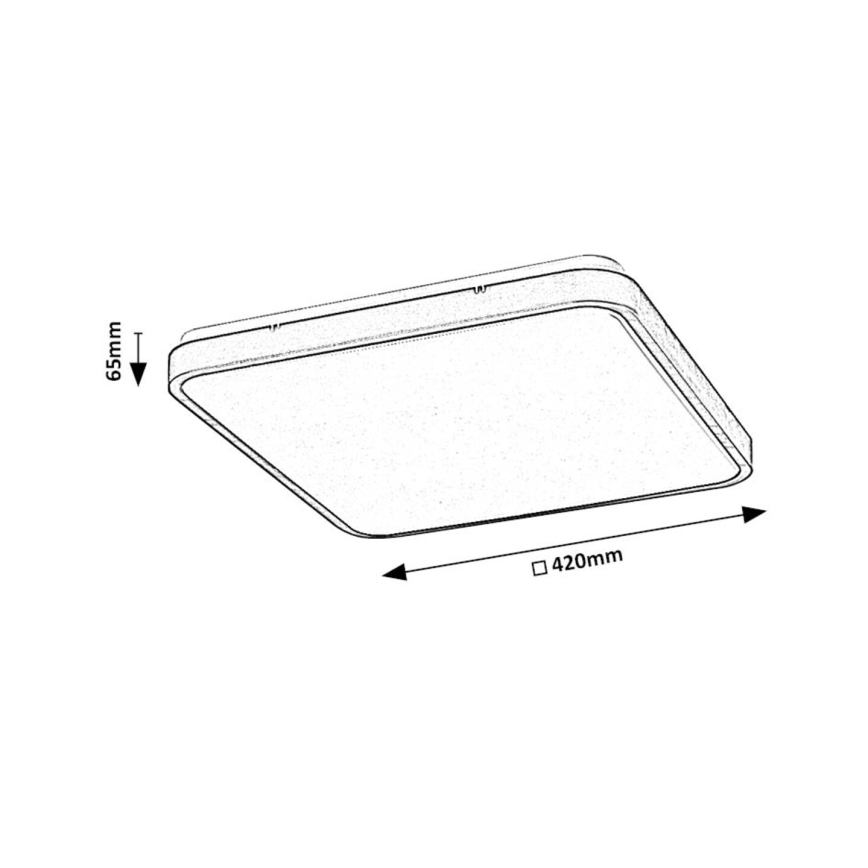 Rabalux - Plafonnier à intensité variable salle de bain LED/36W/230V 3000-6000K IP44 42x42 cm blanc + Télécommande