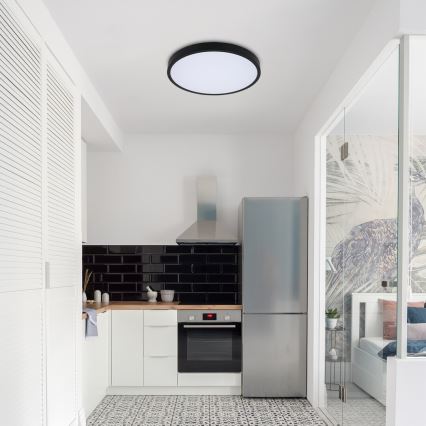 Rabalux - Plafonnier RGB à intensité variable salle de bain LED/36W/230V 3000-6000K Wi-Fi Tuya IP44 d. 42 cm noir + Télécommande